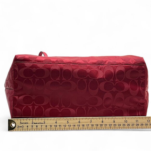Coach Ward Steen With Leather Trim Monogram Purse Red Tag Tote Bag Pockets - Picture 15 of 16